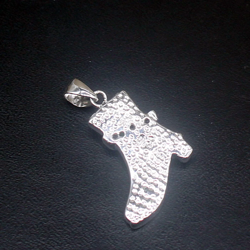 Gemstonefactory Jewelry Big Promotion 925 Silver Special Blue Opal High Heel Shape Women Ladies Gifts Necklace Pendant 20214534