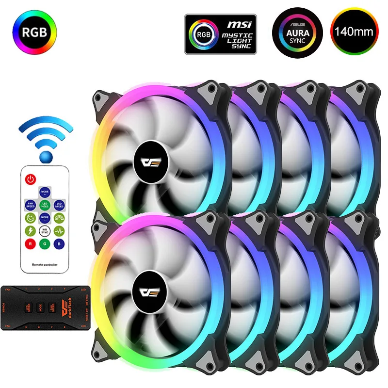Чехол darkFlash 140 мм вентилятор Охлаждающий ПК RGB аура синхронизация 5 В/3Pin Заголовок