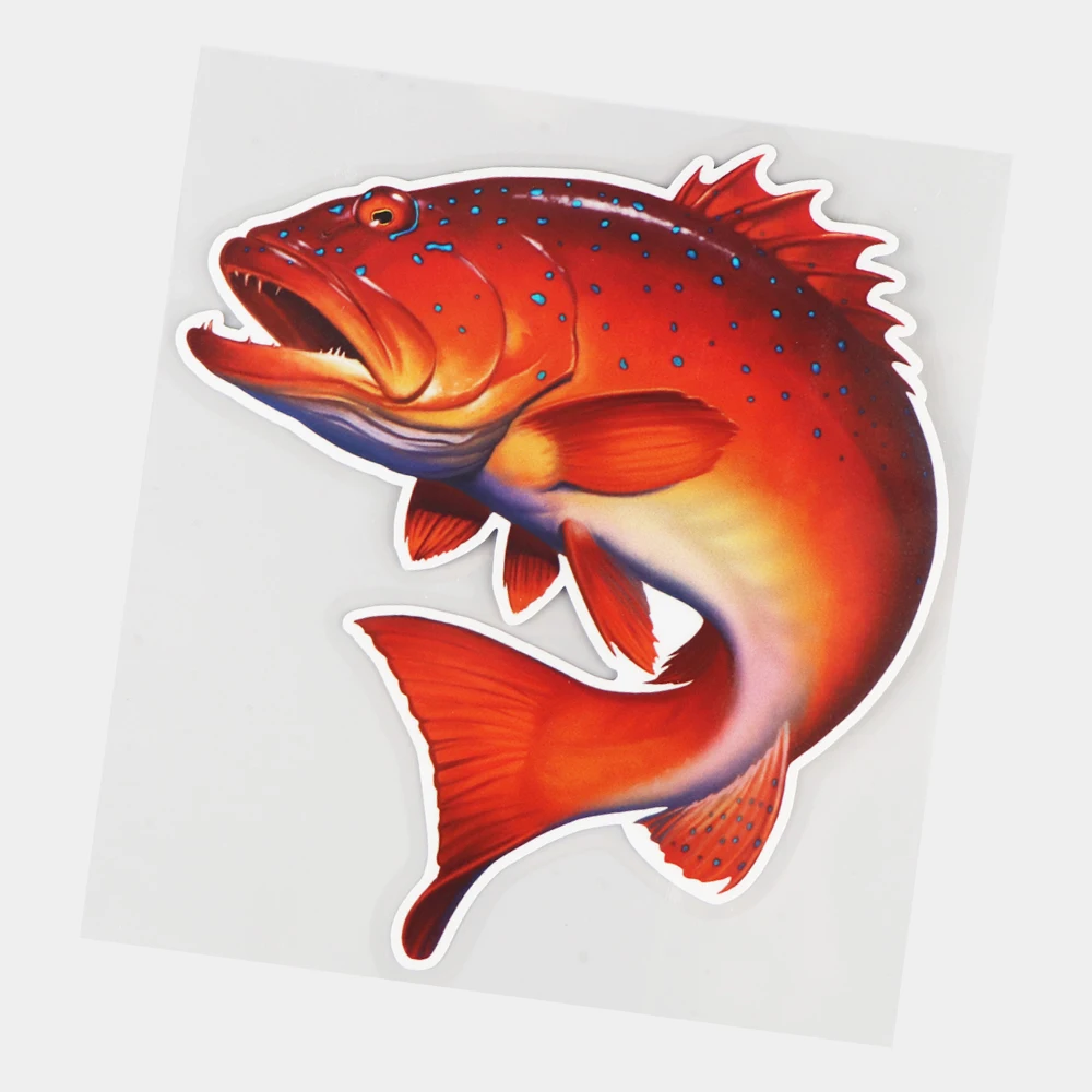 

JuYouHui Exterior Accessories Decal Red Perch Cartoon Fish Windshield Stickers Decoration Personality Car Decals