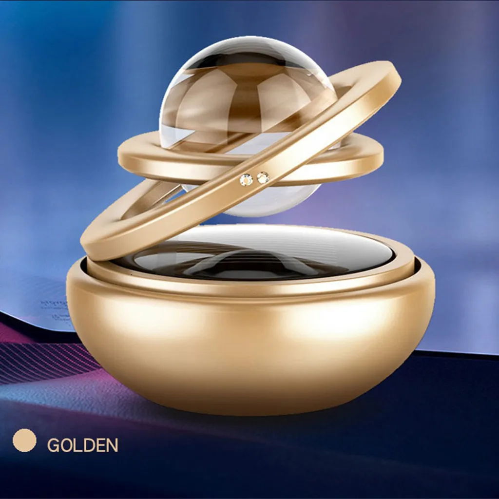 

Solar Power Car Aromatherapy Air Freshener-Interstellar Suspension Double Ring Levitational Aroma Diffuser Car Air Freshener