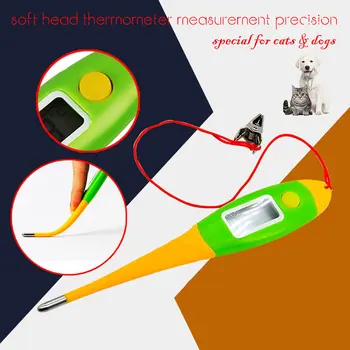 

Digital Thermometer For Pet Dog Puppy Cats Pigs Rabbits With Clip Flexible Head