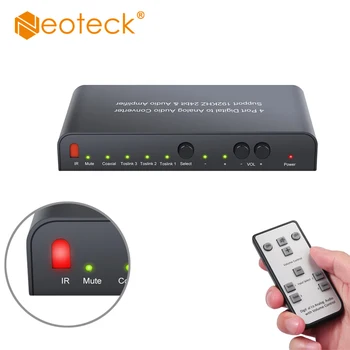 

Neoteck 3 Optical SPDIF Toslink Switch 1 Coaxial to RCA 3.5mm Audio Converter DAC With IR Remote Control 192kHz Optical Switch