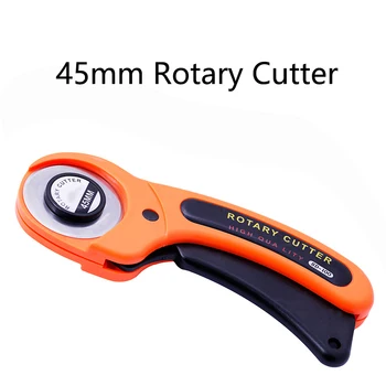 

LMDZ 1Pcs 45mm Orange Rotary Cutter with 5 Blades,Leather Cutting Tool for cutting fabric, thread, paper, foams, cardboard