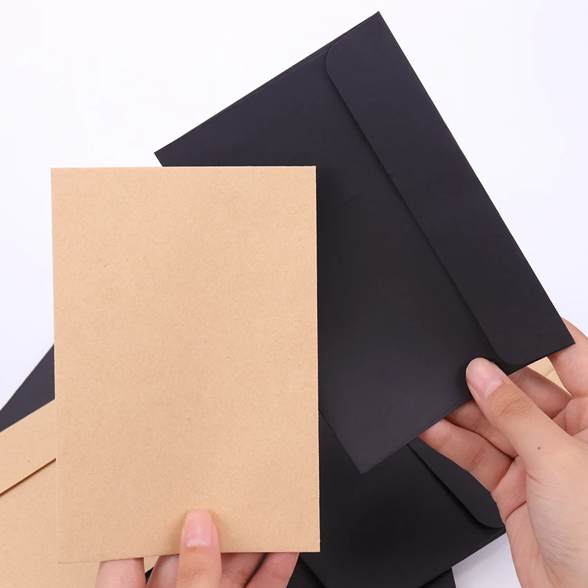 10 шт./упак. черная крафт-бумага конверты Винтаж Европейский стиль конверт для карты Скрапбукинг подарок