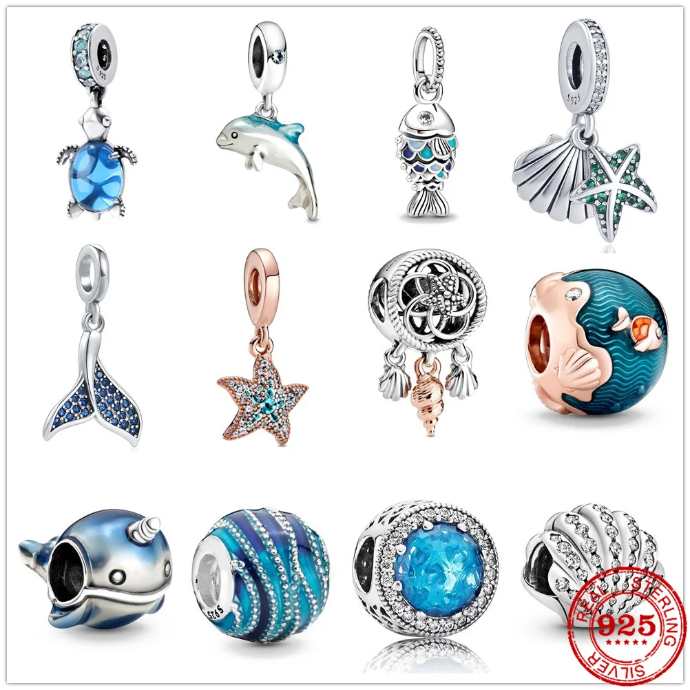 Новинка 2021 бусина из муранского стекла в морском стиле подходящая для