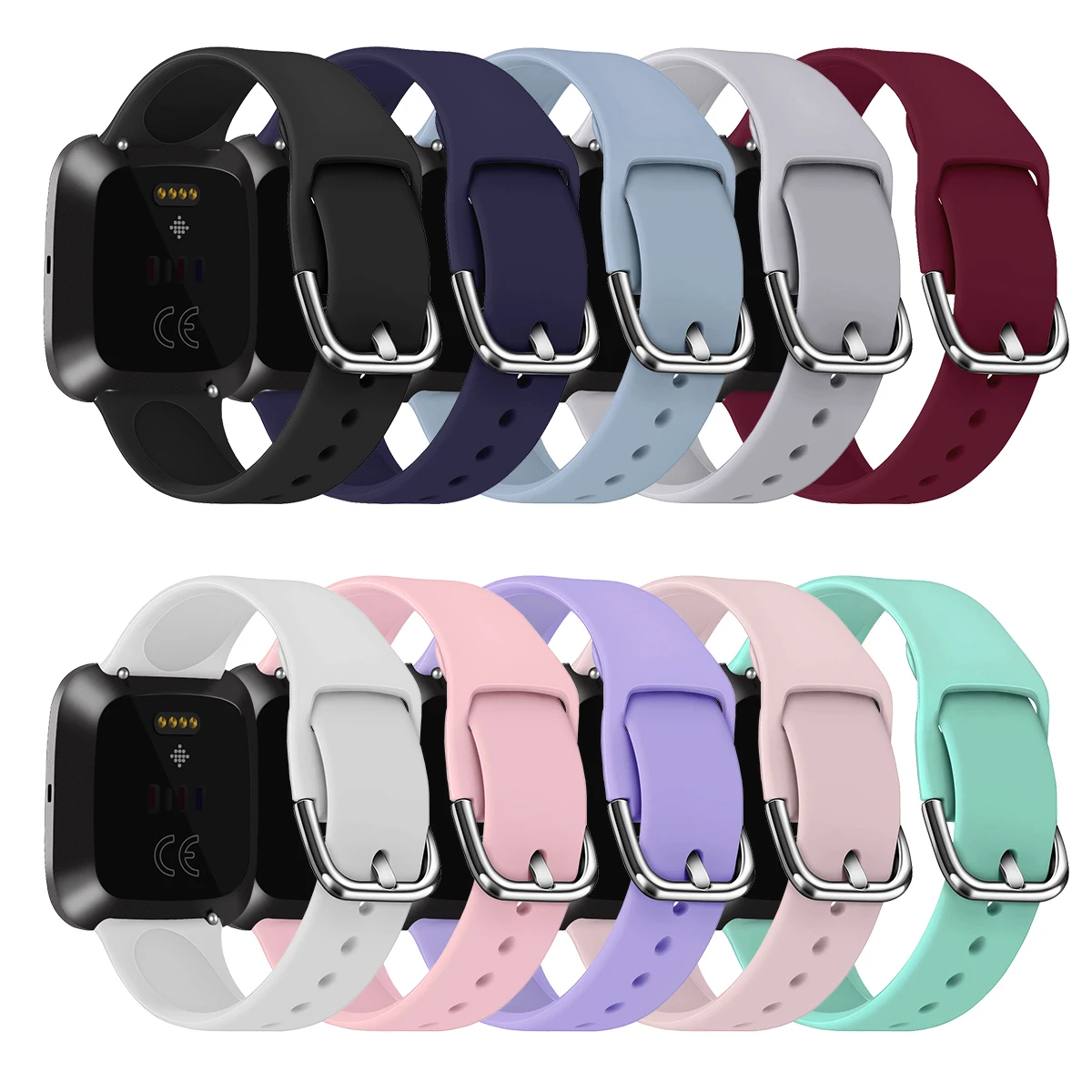 

S/L Anti-sweat Sport Watch Wristband New Replacement Silicone Watch Strap Wrist Strap For Fitbit Versa 2 Smart Watch Accessories