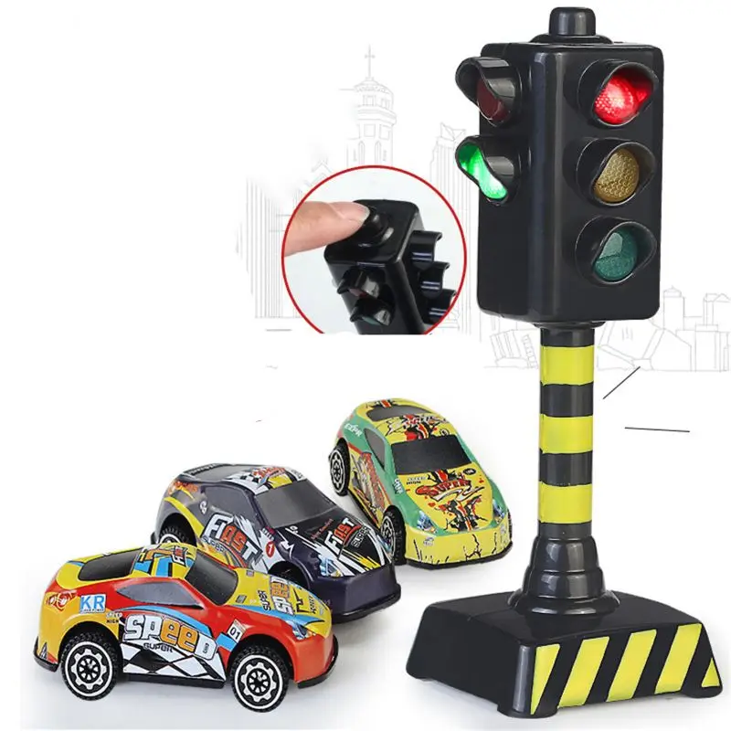 

Mini Traffic Signs Road Light Block with Sound LED Children Kids Educational