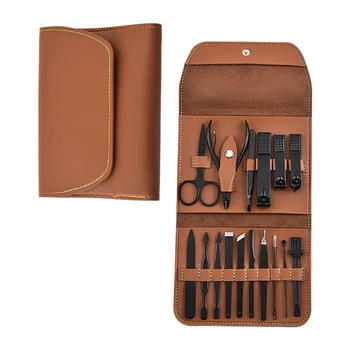 

16 in 1 Nail Cutter Scissors Grooming Kit Art Cuticle Utility Tools Nail Clipper Manicure Set