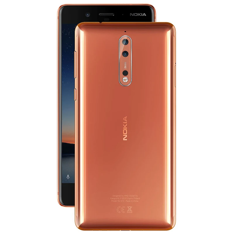 Оригинальная разблокированная Nokia 8 двойная задняя камера 13,0 МП 5,3 дюймовый экран 4 Гб+ 64 Гб отпечаток пальца