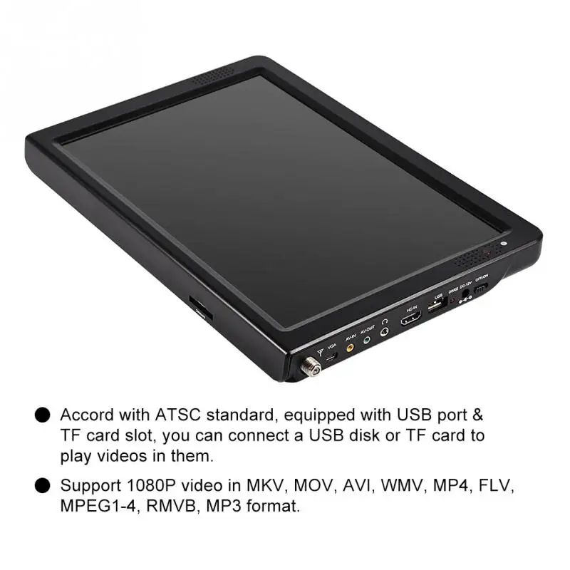 Newest 1080P Hd Video Player With Rechargeable Battery Suitable For Home Car Leadstar 12-Inch Digital Tv Atsc Portable Mini | Электроника