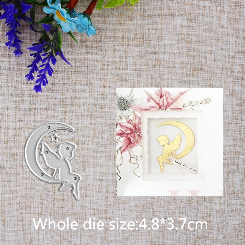 

4.8*3.7cm angel on the moon Metal Cutting Dies for DIY Scrapbooking stencil Paper decoration Craft Album template Dies