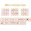 123Pcs/set Children Baby Animals Japanese Learning Word Card Pocket Flash Learning Educational Toys Word Table Game Card for Kid 3