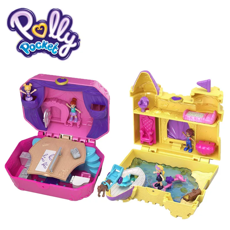 Оригинальный Карманный игровой набор Polly World Treasure Box в виде пончика пижамы для