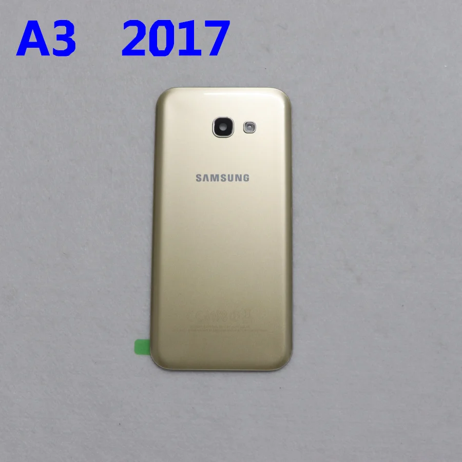 A3 2017 gold Заднее стекло для SAMSUNG Galaxy A3/A5/A7 A320 A520 A720 A320F A520F задняя крышка батарейного отсека задняя дверь Корпус чехол Замена - Цвет: A3 2017 gold