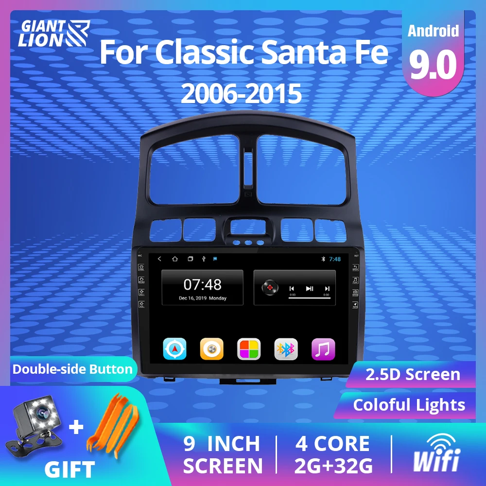 Автомобильный мультимедийный плеер для Hyundai Classic Santa Fe магнитола на Android с GPS радио