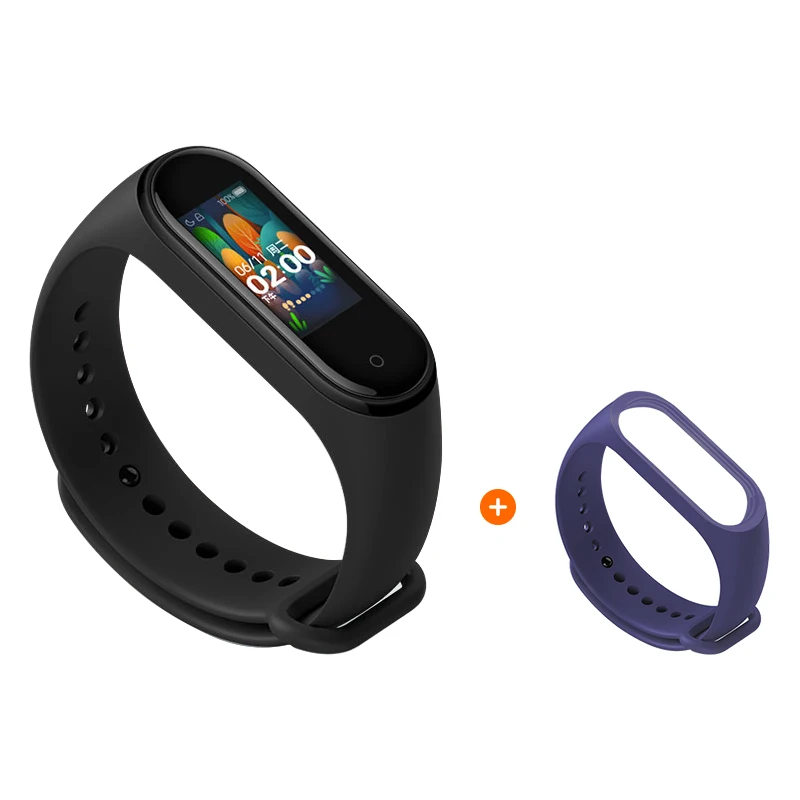 Add Blue Глобальная версия, Xiaomi Mi, 4 Смарт-часы, пульсометр, фитнес-трекер, браслет, цветной дисплей, смарт-браслет, 135 мАч - Цвет: Add Blue