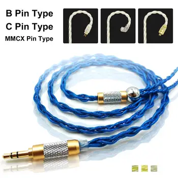 

JCALLY Wear-resistant Golden Plated Braided Headphone Cable with B/C/MMCX Pin