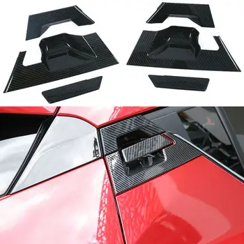 

6*High Quality ABS Carbon Fiber Style Rear Door Handle+Groove Cover Trim For Toyota C-HR 2018-19 Decorate Your Car