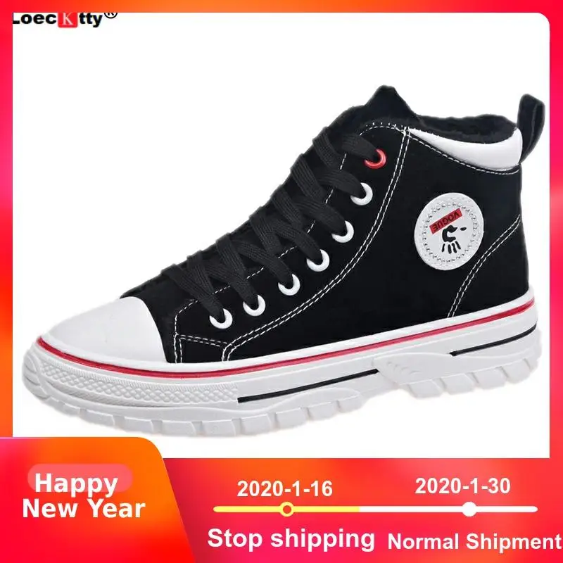 

HOT Autumn Women Boots Casual Canvas Shoes Woman Flats Solid Ankle Boots Black and Grey Platform Shoes Woman zapatos de mujer