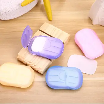 

40/20 pcs Disposable Mini Soap Paper Washing Hand Travel Soap Paper Washing Hand Bath Clean Scented Slice Sheets Skin Care