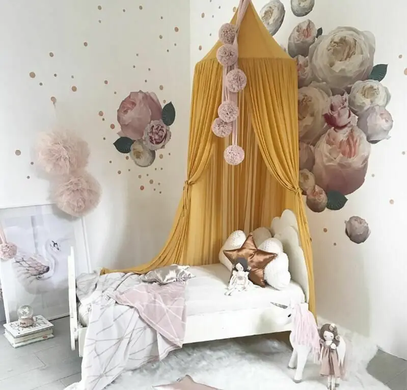 Kids Princess Canopy Bed Curtain Canopy Kids Room Decoration Baby Round Mosquito Net Tent Curtains Children Crib Netting Decor Kids Princess Canopy Bed Curtain Canopy Kids Room Decoration Baby Round Mosquito Net Tent Curtains Children Crib Netting Decor