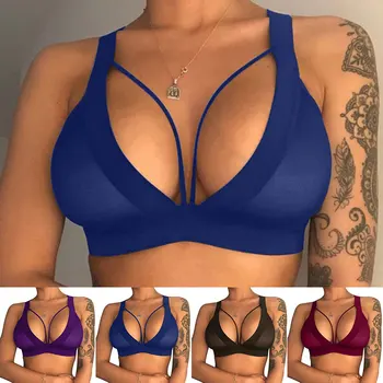 

Women Sexy Bandage Bra Lingerie Backless Bras Erotic Hollow Low Out Halter Push Up Bra Lady Sexy Summer Top Bra Underwear