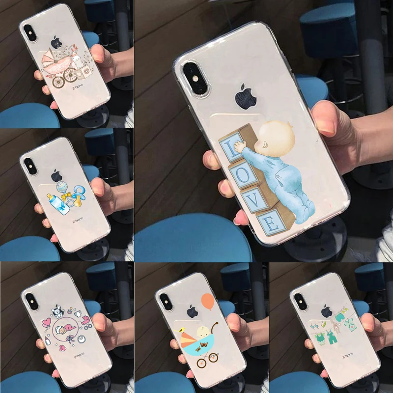 

Cute cartoon doll toys and clothing soft silicone transparent phone shell, applicable to the iPhone X XS Max XR 8 7 6 6s + 5 5s