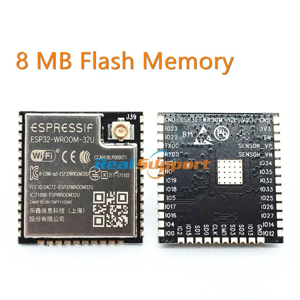 

ESP32-WROOM-32U 8MB Flash Memory Wi-Fi+BT+BLE ESP32 Module IPEX antenna connector Espressif Original