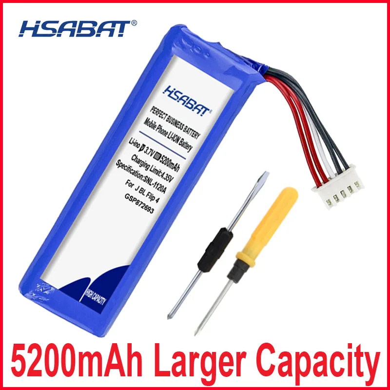 HSABAT 0 цикла 5200 мА/ч, GSP872693 01 Батарея для JBL Flip 4, чехол-портмоне 4 специальный редактировать высокое качество запасной аккумулятор