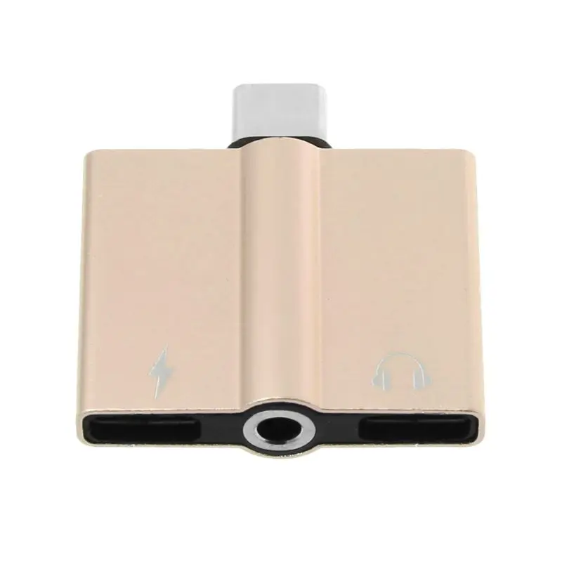 gold 3в1 type C USB 3,1 аудио+ зарядный разъем для наушников адаптер конвертер для Xiaomi huawei Android смартфон - Цвет: gold