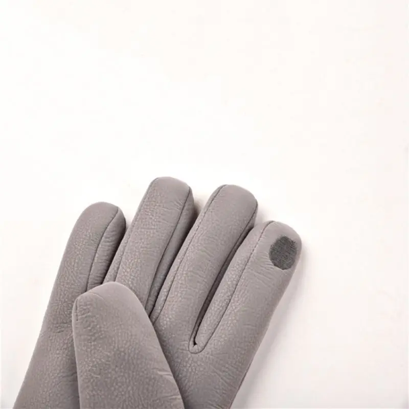 Cycling Gloves Winter Plus Velvet Thick Warm Leather Gloves Mens Outdoor Windproof Riding PU Leather Touch Screen Gloves new