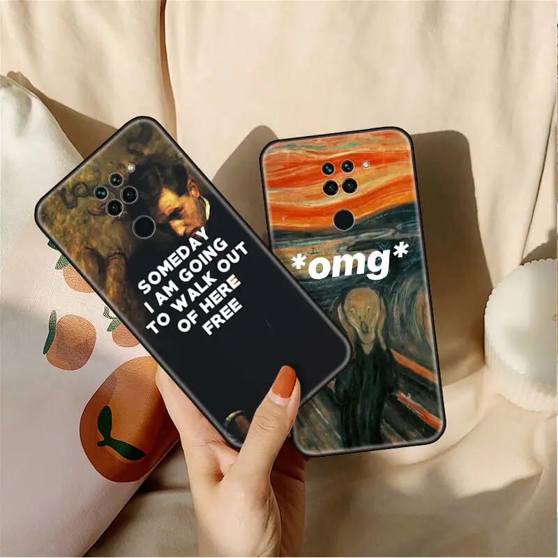 Artistic oil painting English short sentence For Xiaomi mi 6 6x 8 SE Black matte Phone shell Redmi note 5 Note9pro 9 Cover Coque | Мобильные