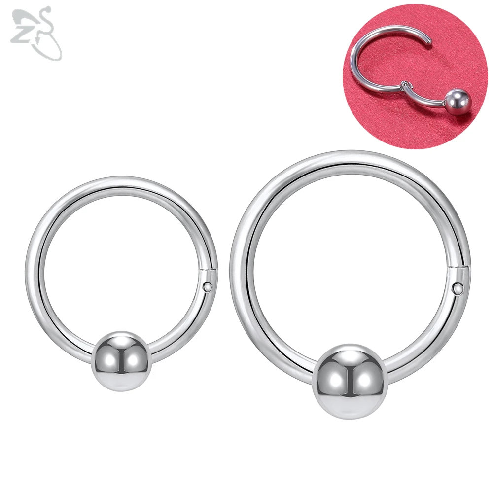 

ZS 1 PC Round 316L Stainless Steel Nose Ring Men 16G Septum Clicker 8MM/10MM Punk Rock Ear Helix Septum Rings Piercing Jewelry