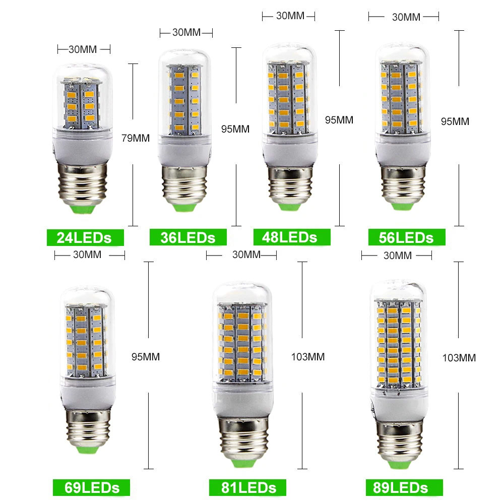[DBF] E27 светодиодный светильник 220V 240V Светодиодный светильник Светодиодная лампа-кукуруза SMD5730 светильник светодиодный лампы 24/36/48/56/69/81/89 светодиодный s дома украшены люстра светильник s