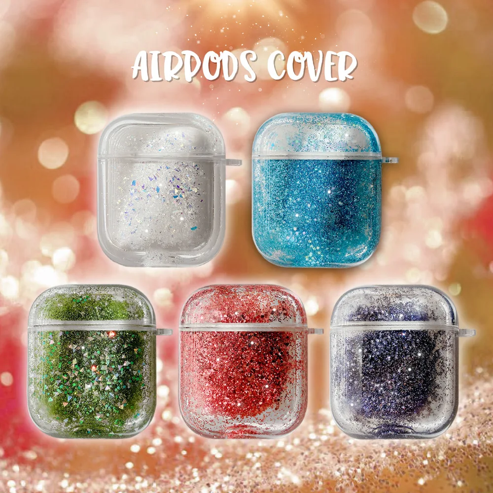 

special unique flow shinning effect liquid bling bling TPU soft plastic Apple Airpods1 2 pro protective earphone headset case
