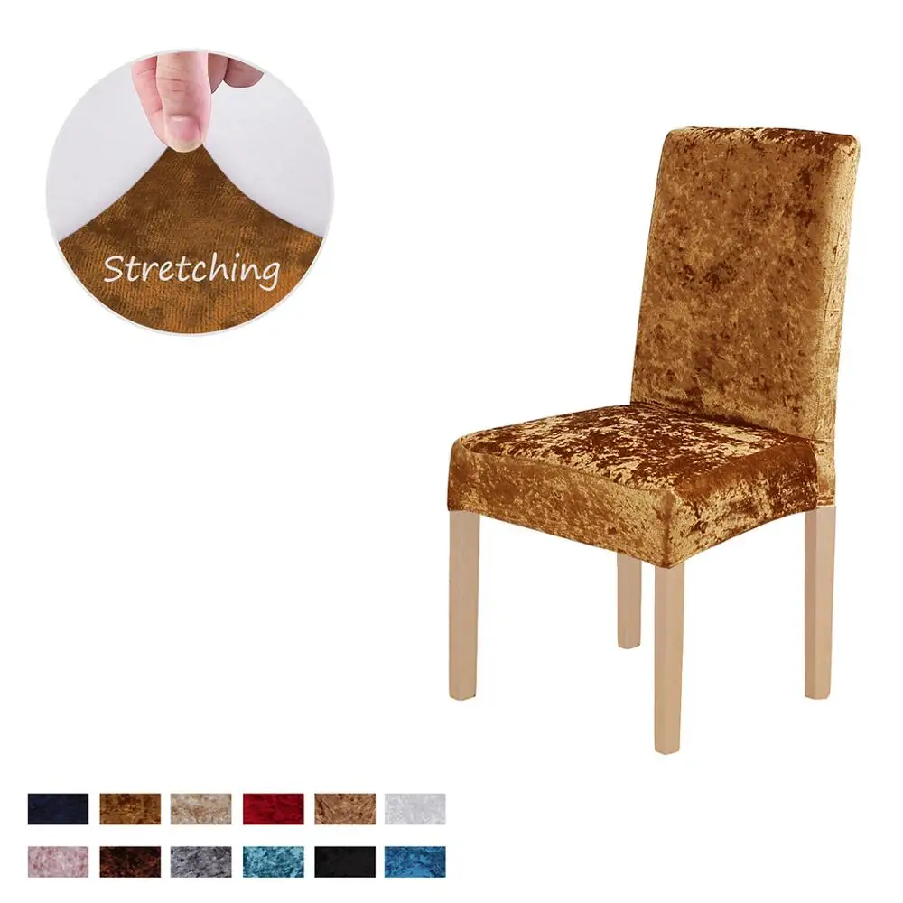 Благородные чехлы для стульев раздавленного бархата эластичные Чехлы XL