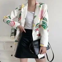 Aliexpress - Spring and summer women’s jacket casual fruit print double-breasted pocket decorative jacket