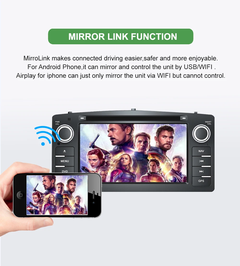 Discount Bonroad Android 9.0  2Din Car DVD GPS Navigation For Corolla E120 BYD F3 Capacitive Screen WIFI 3G USB Car Radio Video FM RDS 13