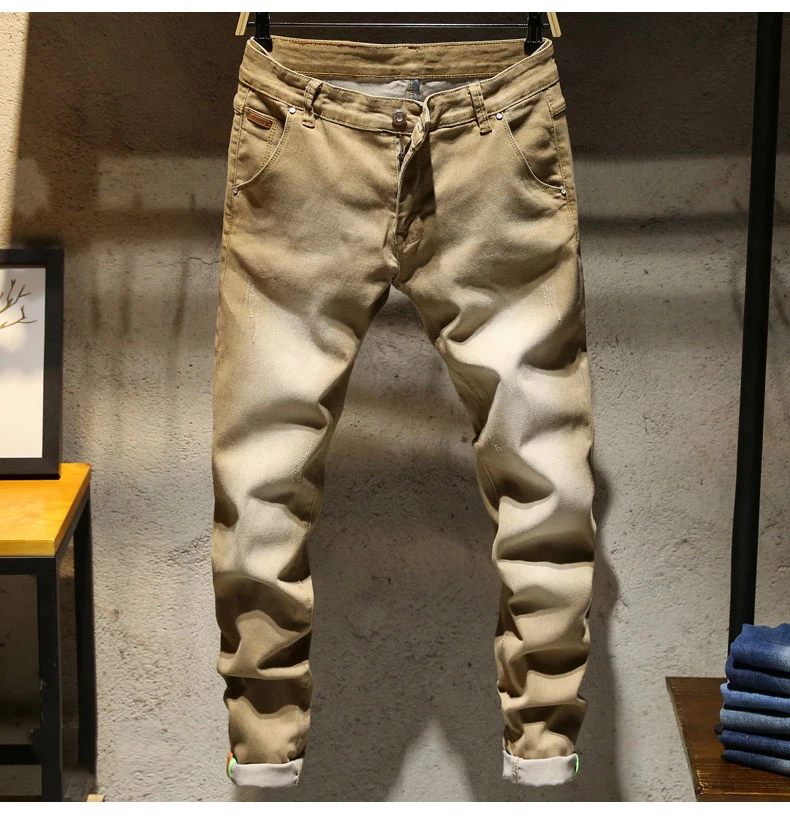 KSTUN Jeans Men Skinny Stretch Mens Colourd Jeans Fashion Slim Fit  Jeans Casual Pants Trousers