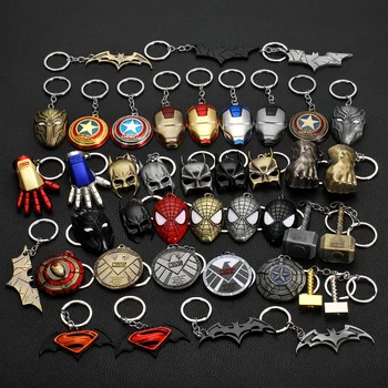

Batman Thor Hammer Metal Keychain Avengers Endgame Superhero Spiderman Iron Man Key chain For Keys Men Car Women Bag Accessories