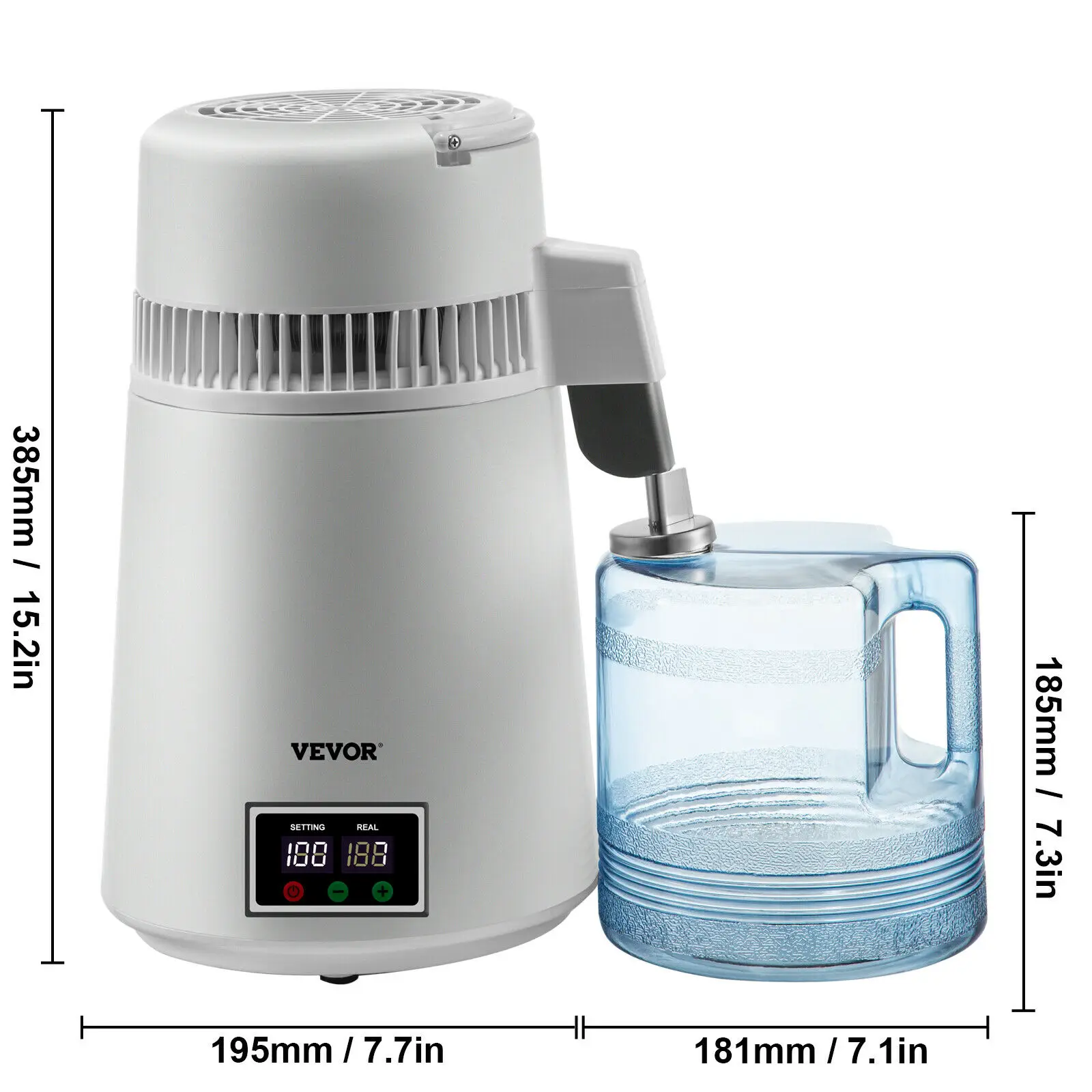 4L Pure Water Distiller Dental Distilled Water Filter Electric Distillation Purifier Bottle Offices Home Use