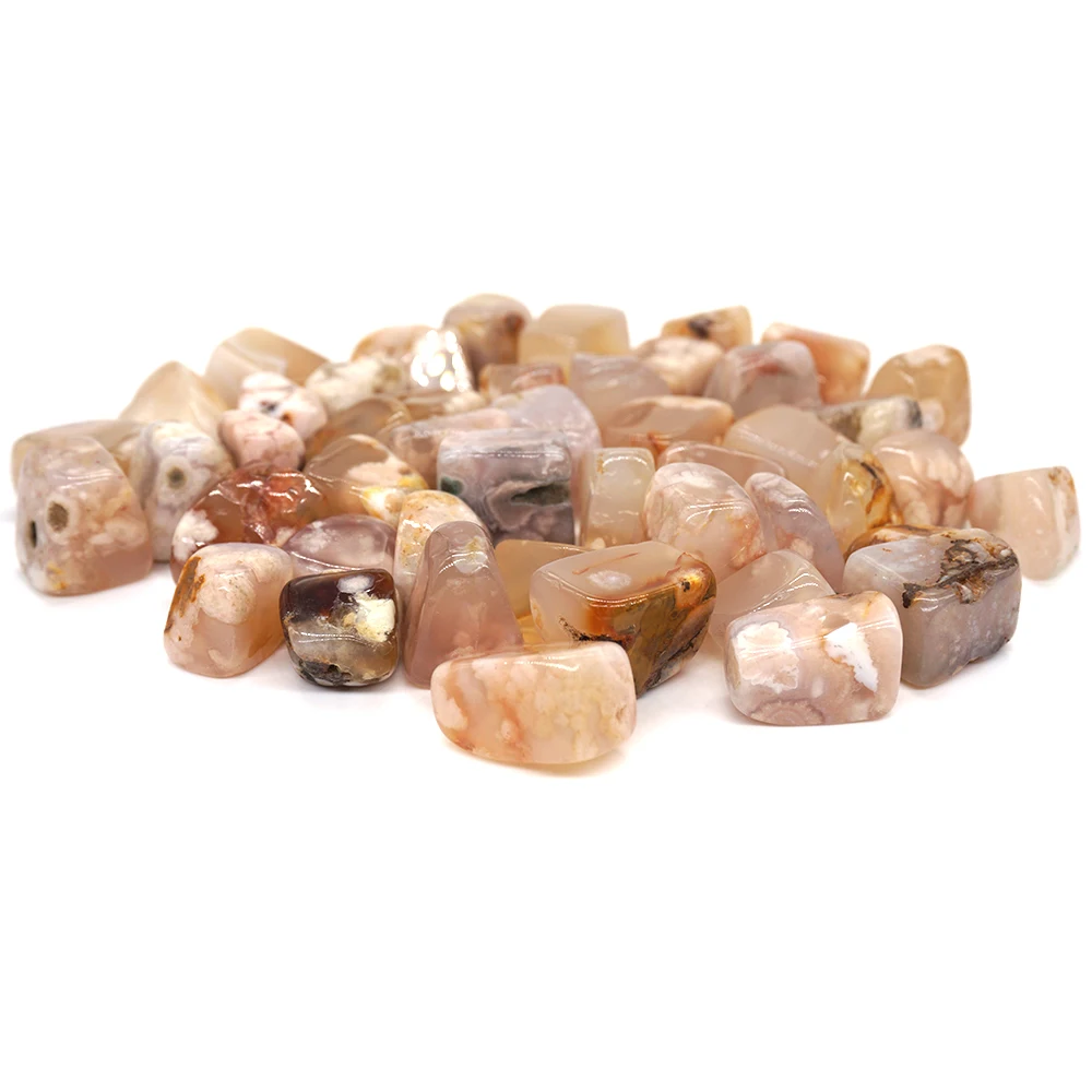 Natural Blossom Agate Healing Crystal Quartz Mineral Specimen Rock Reiki Tumbled Energy Stone Bulk Gem Home Aquarium Decoration