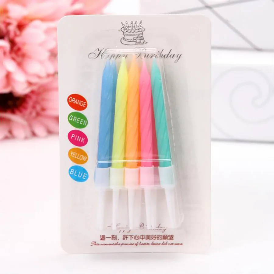 Mixed 10 шт./лот Coloful свечи рождения День рождения свечи торт украшения Baby Shower мальчик девочка первые День рождения для детей Dec - Цвет: Mixed