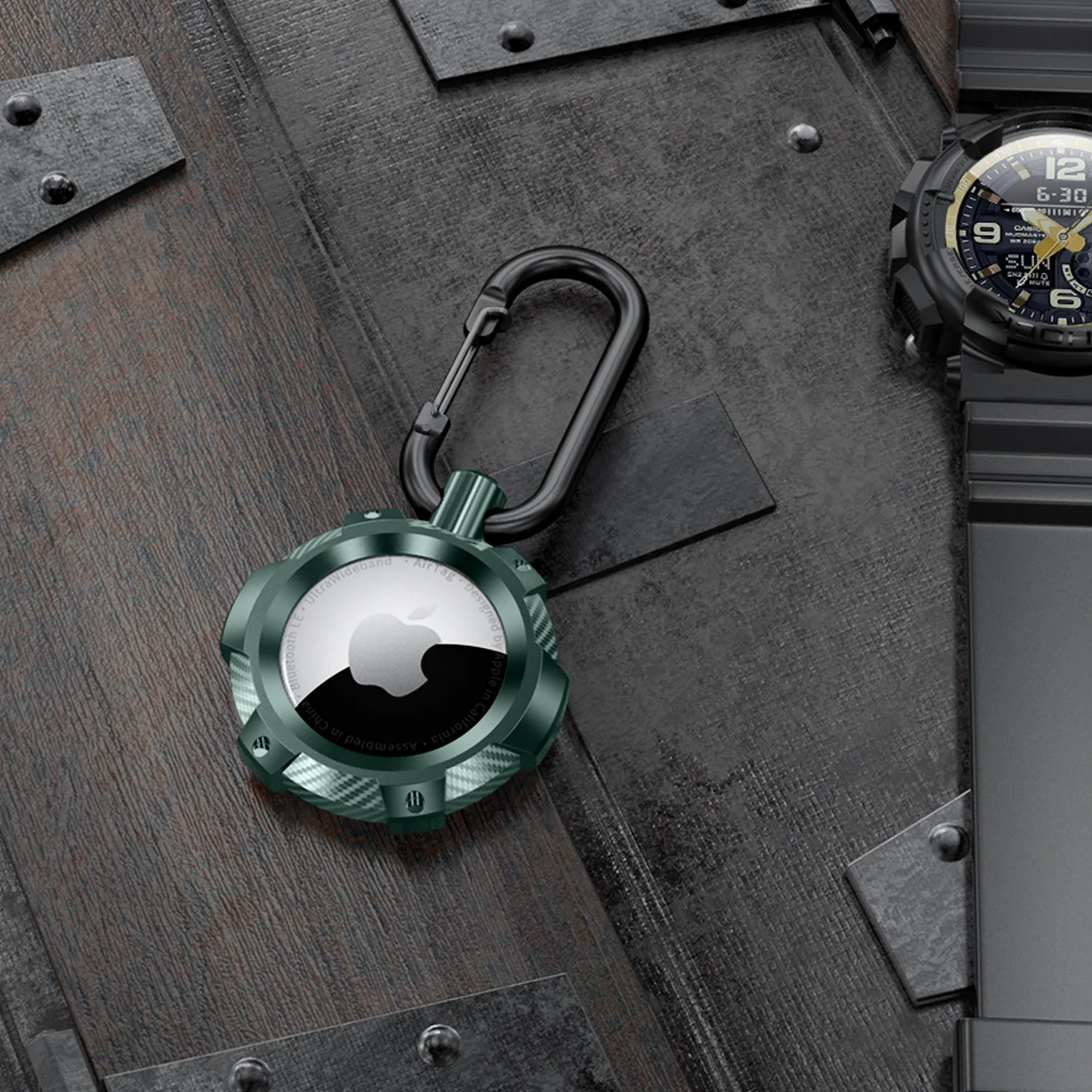 Airtag Armor Case Protective Shockproof Rugged Skin Cover Holder Accessories Anti-Lost Keychain Key Ring Bag