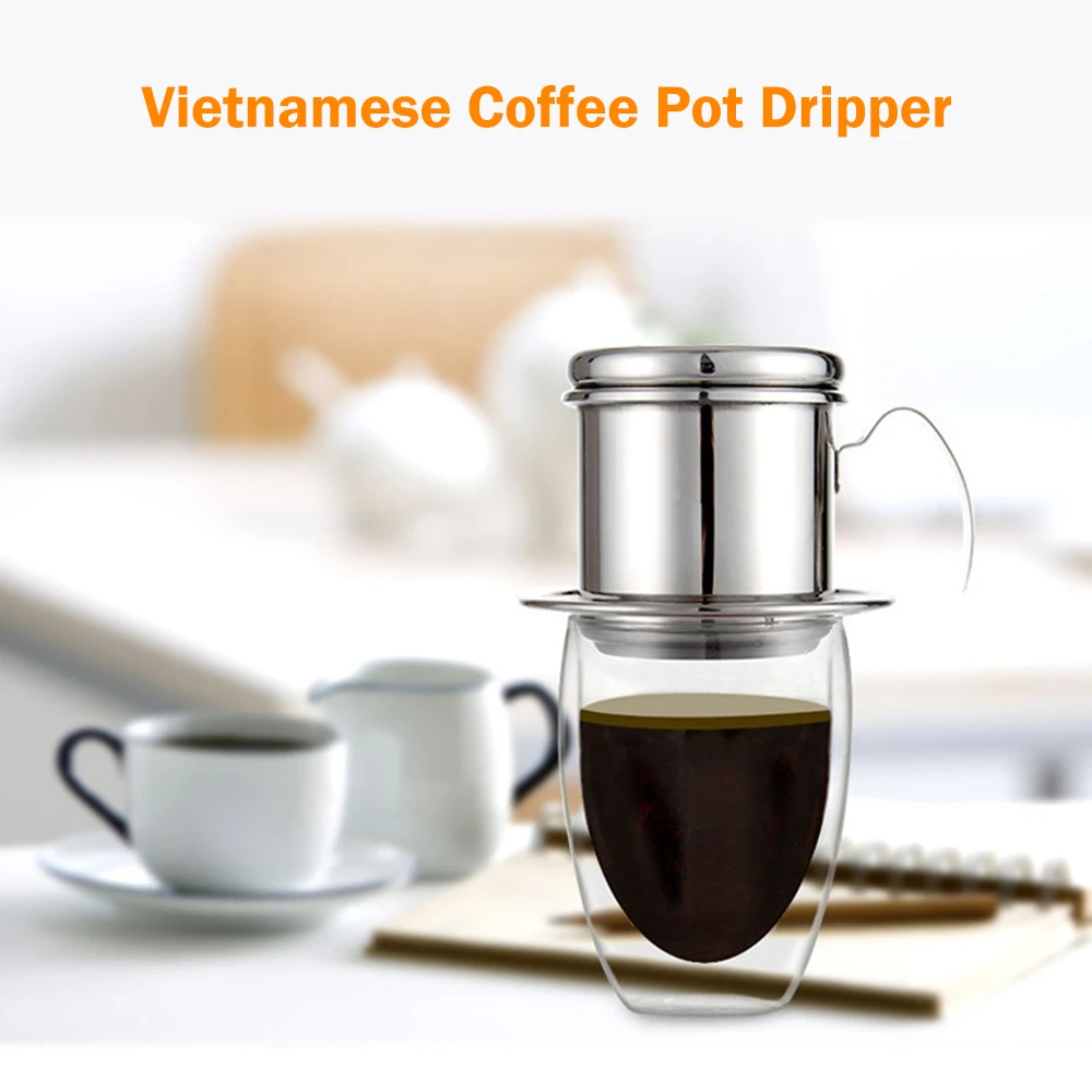 

Hot New Stainless Steel Coffee Dripper Camping Coffee Maker Dripper Coffee Filter Pot for Home Office Travel Outdoor Tableware C
