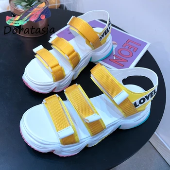 

DORATASIA Leisure Women Open Toe Hook Loop Chunky Punk Shoes Sneakers Sandals Women Summer Sandals