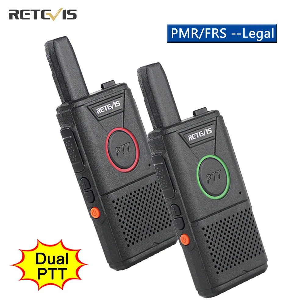 Walkie-Talkie RETEVIS Dual-Ptt Pmr 446 Mini Portable FRS RT618 Two-Way 2pcs Hotel Restaurant