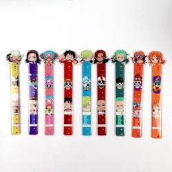 Uma peça réguas dos desenhos animados anime régua reta luffy zoro chopper bonito material escolar estudante artigos de papelaria esboço abastecimento kawaii