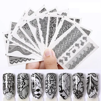 

10pcs/set Nail Transfer Sticker Beauty Lace Water Decal All for Watermark Nail Art DIY Design Decoration