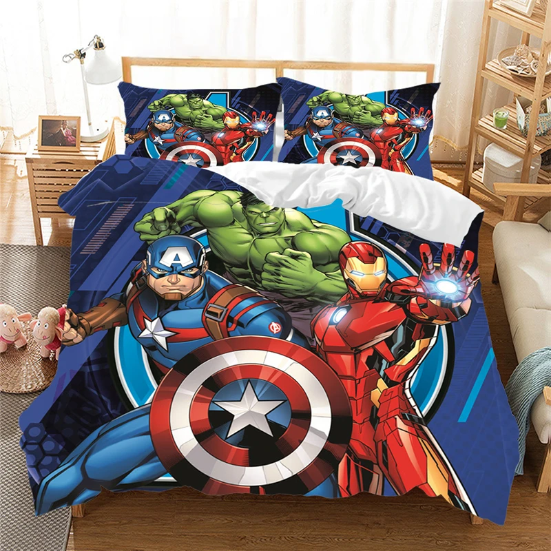 Marvel Avenger Alliance 3D bedding set iron Man Queen King size comforter sets bedclothes Cartoon Duvet cover Gift | Дом и сад